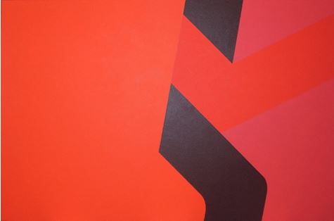 Gustave Cerutti, Abstrakte Komposition, 2005, Acryl auf Holzspanplatte, 61.2 x 91.4 cm, inv. FCD 97 ©Kunstmuseum Wallis, Sitten